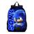 Mochila Escolar Infantil Meninos Super Sonic o Ouriço Azul Novidade Preto