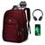 Mochila Executiva Escolar Grande Espaço Notebook Cabo Fone de Ouvido e USB Porta Garrafa Vermelho