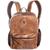 Mochila Feminina 2 Ziper Couro Notebook Marrom