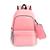 Mochila Feminina Bolsa Elegante Antifurto Moderna Pratica Escolar Alta Qualidade Grande Espaçosa Impermeável Reforçada Rosa Claro