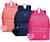 Mochila Feminina Capricho Bolsa Faculdade Escolar Anti Furto Meninas Grande Costa Chaveiro Pom Pom Rosa Original Azul escuro