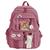 Mochila Feminina Juvenil Para Notebook Trabalho Escola Faculdade Adolescente Moderna Sofisticada Atual Diversos Bolsos Rosa