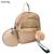 Mochila Feminina Pequena com Necessaire e Pompom 9260 Bege