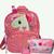 Mochila Infantil Passeio Unicórnio Paetê com Nécessaire Rosa, Claro