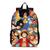 Mochila Meninos Luffy Chapéu de Palha e Seus Amigos Piratas Bolsa Anime Preto