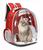 Mochila Pet Panorâmico Cão E Gato design astronauta VERMELHA