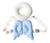 Mochila Travesseiro Protetor Cabeça Segurança Bebê Anjinho Azul
