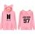 Moletom Blusa Infantil Orelhinha BTS jung Kook 97 cantor musica pop Rosa