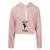 Moletom Feminino Cropped  Capuz Muay Thai Moderno Casual Rosa