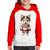 Moletom Infantil Cachorro Husky Siberiano Natalino - Foca na Moda Branco, Vermelho