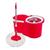 Mop Esfregão Giratório Cesto Centrifuga Inox 15L com Cabo Extensível Vermelho