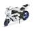 Moto Brinquedo Racing 22cm Fricção Pneus Borracha - Todas as Cores Roma Branco