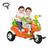 Moto Motinha Infantil Passeio Para Duas Crianças Duo - Calesita Laranja e Verde