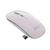 Mouse Óptico Sem Fio Recarregável - Silencioso Slim Usb 3.0 Rosa/Branco