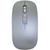 Mouse Recarregável Com 2 Bluetooth + USB Para Macbook Air Pro M1 M2 M3 Prateado