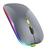 Mouse Sem Fio Silencioso Com Led Bluetooth USB Notebook Pc Tablet Cinza