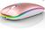 Mouse Sem Fio Wireless Com Bateria Interna Recarregável 2,4 Hz Led RGB Home Office Rosa Rosa