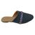 Mule Feminino Linhão Liso Bico Redondo Estilo Casual Leve Azul escuro