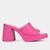 Mule Shoestock Comfy Meia Pata Salto Bloco Pink