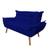 Namoradeira Decorativa Opala Sala de Estar Tecido Suede Kimi Decor Azul Marinho