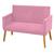 Namoradeira Nina Decorativa 2 Lugares Suede Rosa