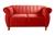 Namoradeira Realeza Sofá Chesterfield Decoração Vintage Colonial Suede Vermelho 100