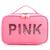 Necessaire Estojo Escolar Organizador Feminina Feminina Pink Com Espelhinho Porta Batom, Maquiagem Rosa-claro