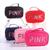 Necessaire Viagem Com Organizador De Mala Maquiagem Porta Lapís, Batom Espelhinho Varias Cores Rosa pink