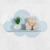 Nicho Nuvem Grande em Mdf para Quarto de Bebê Decorativo Azul Bebê