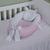 Ninho Redutor de Berço Bebê Percal 100% Algodão + Almofada Anatômica Xadrez Rosa