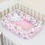 Ninho Redutor De Berço para Bebê Quadrado Luxo Safari Nuvem Rosa