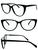 Óculos Armação Acetato P/Grau Modelo Gatinha Com Mola Feminino ETB2304 Preto