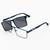 Óculos Clipon Sol Armação Masculino Retangular Grau Metal 2 em 1 James - Óculos Sunrise Azul