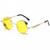 Óculos De Sol Designer Proteção Lateral Amarelo claro
