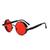 Óculos De Sol Designer Proteção Lateral Vermelho