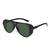 Óculos de Sol Escuro Masculino Steampunck Redondo Furos Laterais Proteção UV400 Acompanha Case Verde musgo