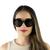 Óculos De Sol Feminino E Masculino Proteção UV400 Redondo Gatinho Envio Imediato Preto