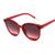 Óculos De Sol Feminino Moda Vintage Retrô Lançamento + Case Vermelho