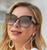 Óculos De Sol Feminino Olho De Gato Moda New York Degrade Proteção 400UV Marrom