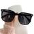 Óculos de Sol Feminino Oversized Quadrado com Proteção UV400 Preto