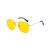 Óculos De Sol Hexágono Retro Unissex Armação De Metal Amarelo