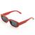 Óculos De Sol Hype Retro Vintage Retangular Unissex- Óculos Sunrise Vermelho