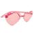 Óculos de Sol Infantil Coração Sextavado UV400 Rosa