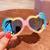 Óculos de Sol Infantil Feminino Coração azul, Amarelo, Rosa