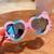Óculos de Sol Infantil Feminino Coração roxo, Azul, Rosa