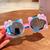 Óculos de Sol Infantil Feminino Gatinha roxo, Azul, Rosa
