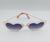 Óculos de Sol Infantil Formato Coração Original WAS UV400 Preto, Rosa