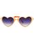 Óculos de Sol Infantil Formato Coração Original WAS UV400 Preto, Rosa