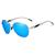 Óculos De Sol Kingseven Aviador Masculino Polarizado UV400 1, Prata, Lente azul