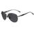 Óculos De Sol Kingseven Aviador Masculino Polarizado UV400 3, Prata, Lente preta